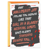 Creepy Hospital Gown Girl Funny Halloween Card