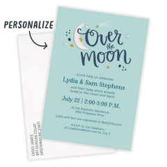 Over the Moon Baby Shower Invitation