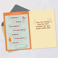 Sweet Little One Customizable Baby's First Thanksgiving Card With Family Stickers