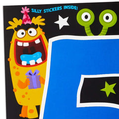 Silly Monsters 5th Birthday Card With Stickers