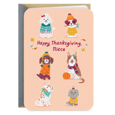 Cozy Autumn Dogs Thanksgiving Card for Niece
