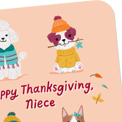 Cozy Autumn Dogs Thanksgiving Card for Niece