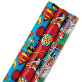 DCâ„¢ Justice Leagueâ„¢ 3-Pack Wrapping Paper Roll Bundle, 60 sq. ft. total