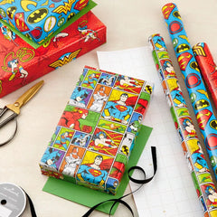 DC™ Justice League™ 3-Pack Wrapping Paper Roll Bundle, 60 sq. ft. total