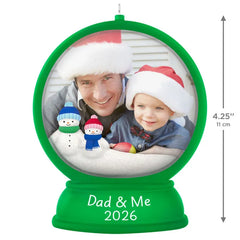 Dad and Me Snow Globe 2026 Photo Frame Ornament