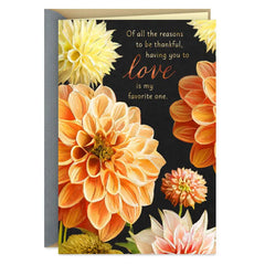 You're the Love of My Life Romantic Thanksgiving Card