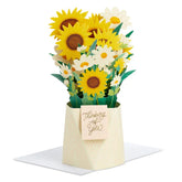 Daisy and Sunflower Bouquet Thinking of You 3D Pop-Up Card