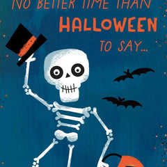 Love Ya Down to Your Bones Halloween Card for Grandson