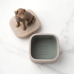 Willow Tree Dark Brown Dog Figurine Keepsake Box