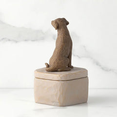 Willow Tree Dark Brown Dog Figurine Keepsake Box