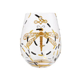 Lolita Dazzling Dragonfly Handpainted Stemless Wine Glass, 20 oz.
