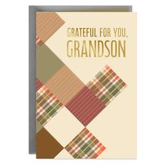 Grateful for You Thanksgiving Card for Grandson