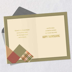 Grateful for You Thanksgiving Card for Grandson