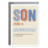 Dictionary Definition Birthday Card for Son