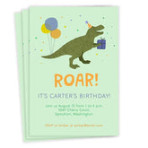 Dino Roar Flat Birthday Invitation