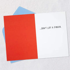 Don't Lift a Finger Dinosaur at Gym Funny Birthday Card