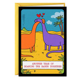Roaming the Earth Together, Dinosaurs Funny Romantic Anniversary Card