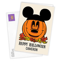 Disney Mickey Mouse Ears Pumpkin Custom Halloween Card