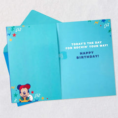 Disney Mickey Mouse Rockin' Your Way Musical 5th Birthday Card
