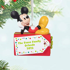 Disney Mickey Mouse Christmas Present Personalized Ornament, Custom Text