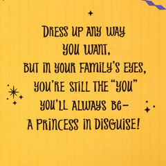 Disney Princess Dress Up Halloween Card for Granddaughter With Mask
