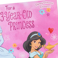 Disney Princesses Royal Hugs and Kisses 3rd Birthday Card for Girls With Stickers