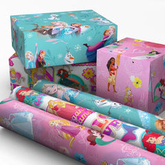 Disney Frozen and Disney Princesses Wrapping Paper Assortment, 60 sq. ft.
