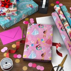 Disney Frozen and Disney Princesses Wrapping Paper Assortment, 60 sq. ft.