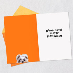 Dog and Doorbell Frenzy Funny Halloween Card