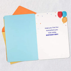 Dog With Balloons 3rd Birthday Card for Boys