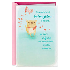 Smiling Thinking of You Birthday Card for Goddaughter