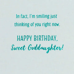 Smiling Thinking of You Birthday Card for Goddaughter