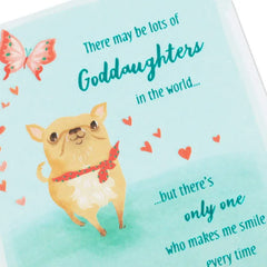 Smiling Thinking of You Birthday Card for Goddaughter