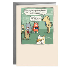 Dog and Cats Office Workers Funny Boss's Day Card From All