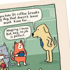 Dog and Cats Office Workers Funny Boss's Day Card From All