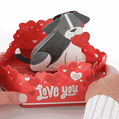 Dog With Heart Musical 3D Pop-Up Love Card With Motion