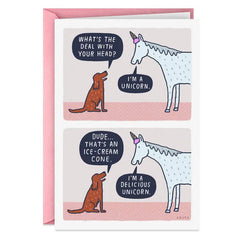 Magical and Delicious Unicorn Funny Birthday Card