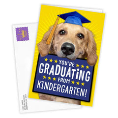 Cute Dog Grade Level Custom Graduation Card