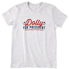 Dolly for President Heathered White Kids' T-Shirt
