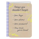Don't Forget Checklist Love Card