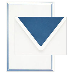 Double Blue Border Stationery Set, Box of 20