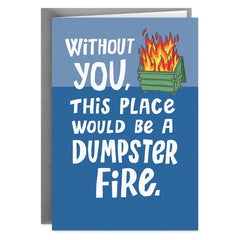 Dumpster Fire Funny Boss's Day Card