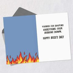 Dumpster Fire Funny Boss's Day Card