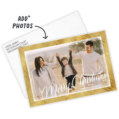 Elegant Gold Frame Flat Christmas Photo Card