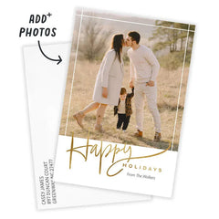 Elegant Gold Script Flat Holiday Photo Card