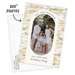 Elegant Golden Birch Flat Holiday Photo Card