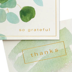 Watercolor Eucalyptus Assorted Blank Thank-You Notes, Pack of 40