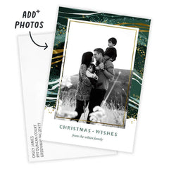 Evergreen Marble Flat Christmas Photo Card