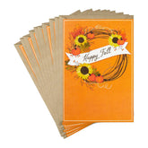 Cozy Grapevine Wreath Autumn Cards, Pack of 10