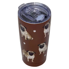E&S Pets Pug Stainless Steel Tumbler, 20 oz.